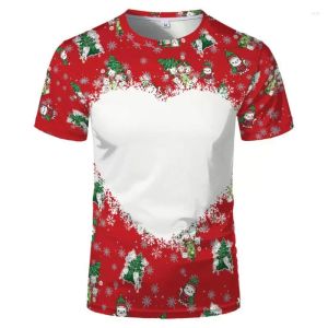 T-shirt da uomo Sublimazione Blanks T-shirt tie-died per regali di Natale Uomo KID Tessuto per camicia fai-da-te