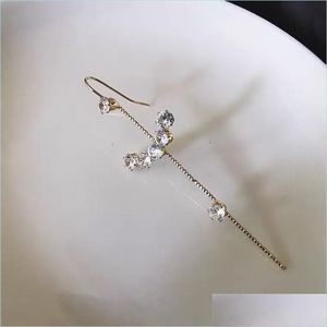 Bolinho de orelha 6 estilos Brincos de gancho de cl￡usula de orelha para mulheres cercam aur￭cula diagonal de cobre embutido de zirc￣o piercing 477 Q2 yydhhome dh5cu