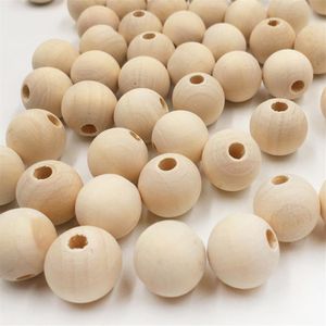 whole natural color wood beads round spacer wooden beads ecofriendly 430mm wooden balls for charm bracelete diy crafts supplie270z on Sale