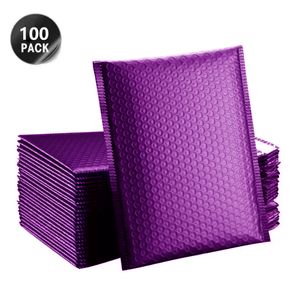 100pcs Bubble Bags School Supplies Envelope Self Seal Purple Foil Bubbles Mailer For Gift Packaging Lined Poly Mailer Wedding Bag Mailing Envelopes