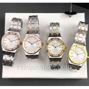 Luxury Mens Mechanical Watch Oak Series Womens 33mm Rose Gold Diamond Inlaid Steel Stand 316 Fine kan göras Swiss Es Brand Wristwatch