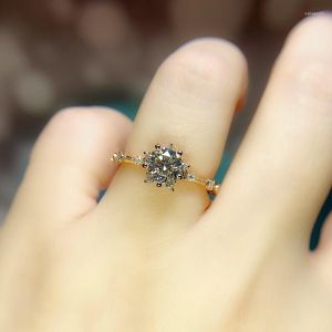 Cluster Rings Fashion Snowflake Zircon Silvery Exquisite Luxury Wedding Jewelry Making Women Engagement Adjustable Ornament MENGYI