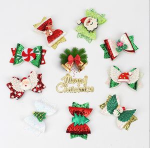 9 Styles Haarzubehör Barrettes Weihnachten Rotgrüne Design Accessoires Kinder Schmuck Clippers