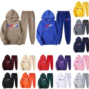 2022 Mens Tracksuit Trapstar Brand Hoodies Printed Sportswear Men 16 Colors Warm Two Pieces Set Loose Hoodie Sweatshirt Pants Jogging