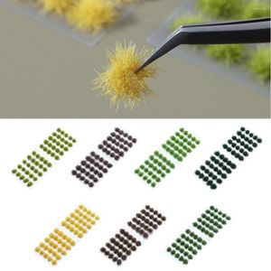 Fiori decorativi 50 pezzi 5 mm ciuffi di erba artificiale cespugli in miniatura cluster di piante modello di simulazione multi-terreno scena di tavolo di sabbia fai da te