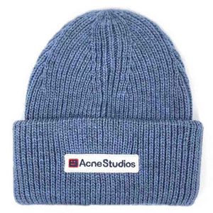 AC Stud Smiling Face Knitted Beanie Hat Winter Cashmere Eye Warm Couple Acne Hats Street Hip hop Wool Skull Caps