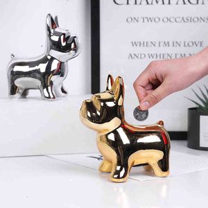 Decorative Objects Figurines JIEME Modern Simple and Creative Small Golden Dog Ornaments Home Living Room Decoration Crafts Bedroom Animal Furnishings T220902