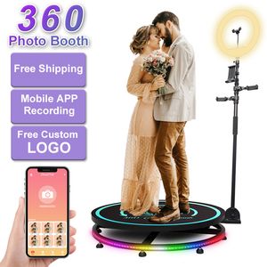 360 Photo Booth Stage Lighting Photobooth Camera Video Machine Booth Round Rotating Turntable Machines with Air box