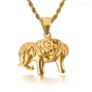 Colares pendentes de titânio elefante elefante vintage masculino de jóias inoxidáveis ​​artesanais