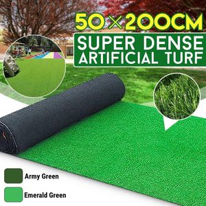 Decorative Flowers 50x50cm/100cm/200cm Artificial Grass Carpet Garden Sod Lawn Rug Synthetic Straw Mat Landscape For Home Wedding Decoration