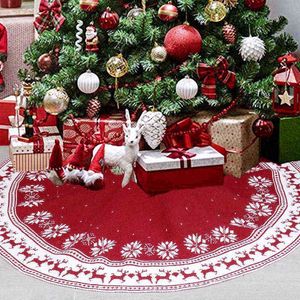 Röd julgrottmatta för dekoration Xmas Trees Bottom Dress Ornament Holiday Party Supplies T220812