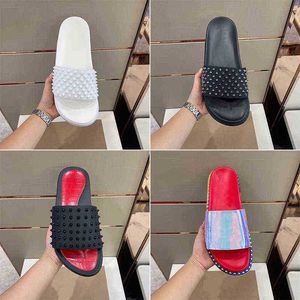 Mit Box Herren Hausschuhe Designer Slides Sandalen Herren Flip Flops Schuhe Spikes Haus Outdoor Strand Slide Slipper Größe 38-45