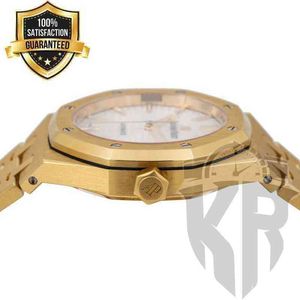 Luxury Mens Mechanical Watch Automatyczny złoty biały tarcza dla mężczyzn autor
