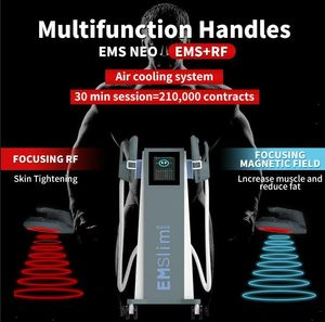 Nouveau Emslim Nova Slimnming 4 poign￩es avec coussin RF Hi-EMT Corps Shape EMS Sculpt Build Muscles Stimulateur ￩lectromagn￩tique Perte de poids Machine de beaut￩