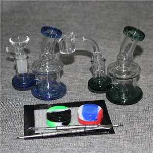 Heady Cam Bongs nargile su boruları yağ dab teçhizatlar beher bong kalın küçük mini balmumu teçhizatları kase