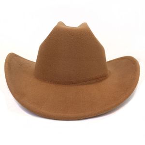 Nowy Western Cowboy Hat Women Mężczyźni Roll szeroko Brim Fedora Cap Party Hat Ourdoor Sun Ochrony Hat Sombreros de Mujer