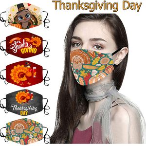 Thanksgiving-Baumwollmaske, waschbare Maske, Außenhandel, beliebte Cartoon-Truthahn-Druck-Gesichtsmasken