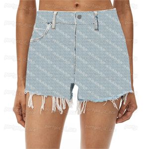 Mini shorts da donna con lettere, pantaloni corti casual con nappa INS, pantaloncini alla moda a vita alta
