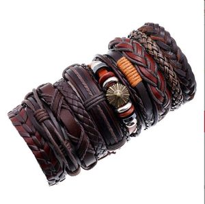 Männer Frau Kuhläden Armband DIY Perlen -Stränge braune Sterne Hip Hop -Kombination Anzug Armband 10styles/1Set