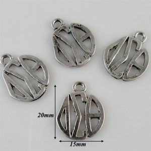 Wholesale delta charms for sale - Group buy Charms Whole a antique silver plated greek letter Sorority delta sigma theta connector pendant Factory e218H
