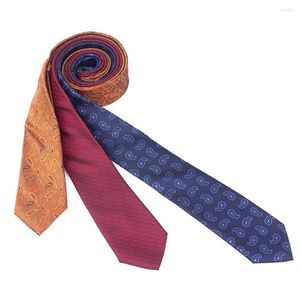 Erkekler için Bow Ties Paisley 7cm Sıska Tie Mavi Mens Düğün Kravat Turuncu İpek İş Kazıları Takım Aksesuarları Toptan B161