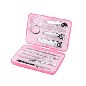 Nail Art Kits 10pcs Magnet Manicure Set Plastic Box Clipper Stainless Steel Professional Toenail Cutter Portable Tools For Travel Trip