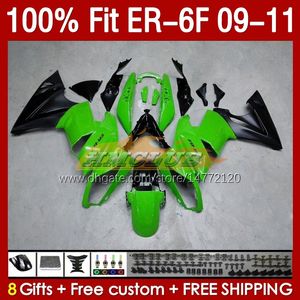 Injektion Stock Green Mold Fairings Kit f￶r Kawasaki Ninja 650R ER 6 F 650 R ER6 F 09-11 Kroppsarbete 149NO.14 ER-6 F ER 6F ER-6F ER6F 09 10 11 BODY 650-R 2009 2010 2011 OEM FAIRING