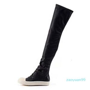 Designer Boots For Woman Winter Fashion Black Over The Knee Boot Martins Thigh-high Booties Platform Heel Soft Real Leather Luxurious Shoe