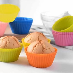 Fabricantes De Muffin venda por atacado-Moldes de molde de molde de silicone moldes de bolos de muffin em forma redonda Moldes de cozinha Ferramentas de decoração DIY de cozinha de cozinha