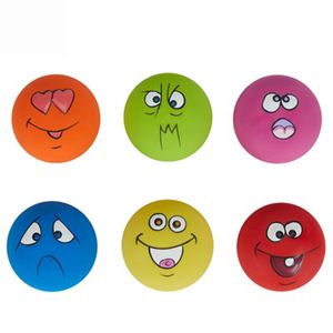 Dogs Rubber Toys Pet Play Squeaky Ball Chewing Toy with Face Fetch Bright Balls Dog Supplies Puppy Toys 20220903 T2