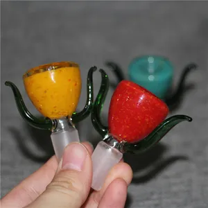 smoking Wholesale Flower Glass Bowl 14mm 18mm Male Water Bong hookah smoking pipe more color can make