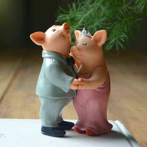 Dekorative Objekte Figuren Romantisches Paar Schwein Figur Braut und Bräutigam Hochzeitsgeschenke für Gäste Ästhetische Raumdekoration Geschenke zum Valentinstag T220902