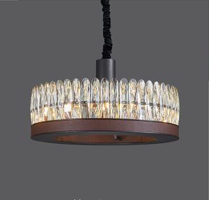 Modern Simple Chandelier Leather Luxury Living Room Bedroom Crystal Round Long Dining Room Hollowed Out Retro Lamps Hanging Lamp