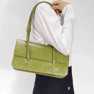 Koltuk altı çanta azınlık tasarımı koltuklu çanta kadın yaz moda yağı balmumu postacı çanta gelişmiş duygu faturası omuz çanta 220903