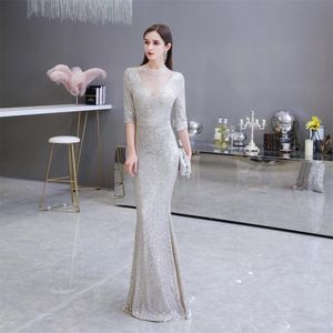 Party Dresses Sequin Prom Silver Mermaid Women Evening Dress trends YS06054