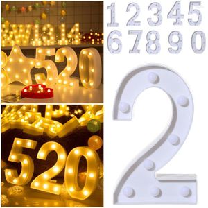 Saiten Alphabet LED Digital Lichter leuchten weiß Kunststoff stehend hängend 0-9 Ornamente Home Party Dekoration