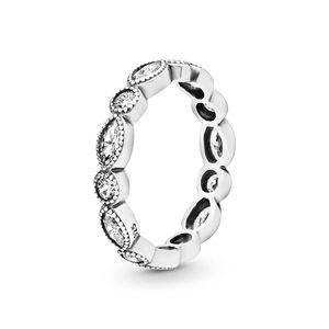 Anéis de casamento de marquise de diamante CZ espumante Mulheres 925 Jóias de prata esterlina para Pandora Girlfriend Gift Ring Set com conjunto de caixas originais