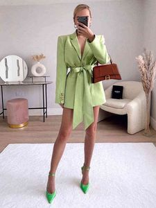 Kobiety damskie Parkas Xikom Blazer Jackets for Women 2022 Office Lady Green Blazer Fat Spring Women Odzież Ubrania swobodne skrzydła T220902