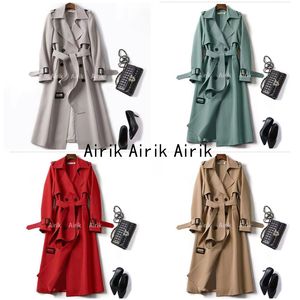 Luxury women Fashion Trench Coats Windbreaker england middle long trench coat high quality double breasted for S M L XL XXL XXXL temperament womens