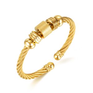 Gold/Silber Edelstahl Draht Manschette Armreif Frauen Herren Armband Hip-Hop Mode Geschenke Schmuck Einstellbar Hohe Qualität p1021