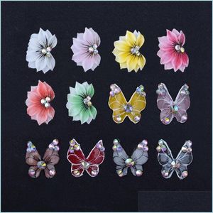 Nail Art Decorations Nail Art Decorations 5Pcs Hand Make Acrylic Carved Flower Gradient Part Floret Butterfly Manual Charm Handmade T Dh9Mo