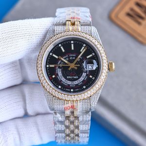 Top Diamond Mens Watches 40mm Automatisk mekanisk klocka Högkvalitativ guld armbandsur Vattentät design Klassiska armbandsur Present Pojkvän pappa Orologio Di Lusso