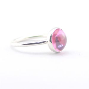 Kompatibel med pandora smycken ring silver poetisk droppe rosa cz ringar sterling silver smycken hela diy för kvinnor265p