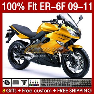 Комплект для обтекателя плесени для инъекций для Kawasaki Ninja 650R ER 6 F 650 R ER6 F 09-11 Bodywork 149NO.8 ER-6 F ER 6F ER-6F ER6F 09 10 11 BODY 650-R 2009 2010 OEM FARING Glossy Golden