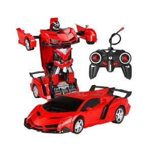 Electric/RC Car RC Toy Remote Control Car Toys Hobby Robot Cars Deformation Transforming Racing Transformation Vehicle Robot 240314