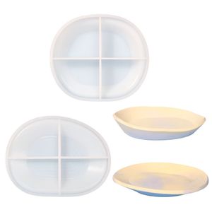 Irregular Round Trinket Dish Epoxy Resin Silicone Mold Polymer Clay Concrete Cement DIY Jewelry Storage Tray