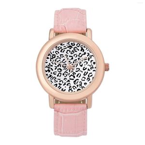 Relógios de pulso Grey Leopard Quartz Watch Animal Padrão Spring Pulso Exclusivo Aço de boa qualidade Lady Wristwatch