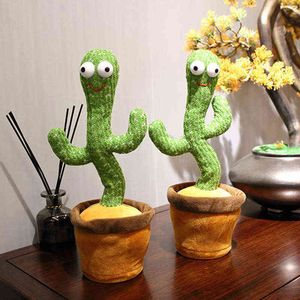 Oggetti decorativi Figurine Dancing Cactus Doll Speak Talk Sound Record Repeat Toy Lovely Talking Toy Kawaii Cactus Toys Bambini Kids Education T220902