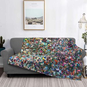 Blankets NFT Art Blanket Flannel Spring Autumn Painting Warm Throws For Winter Bedding