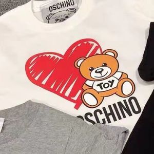 Kids Summer T-shirts Designer Tees Boys Girls Fashion Bear Letters Mosaic Printed Tops Children Casual Trendy Tshirts more Colors Luxury tops high quality